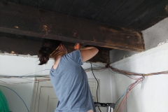 Mandy aan het bikkelen op de balken