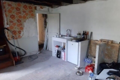 de keuken in aanbouw