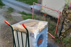 de wasmachine geleverd